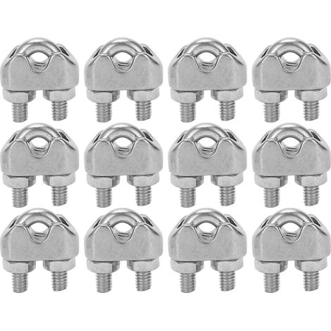 Cable Clip - M3 Stainless Steel U Bolt Saddle Clamp - For 3.2mm Wire Rope - 12 Pieces (1/5)