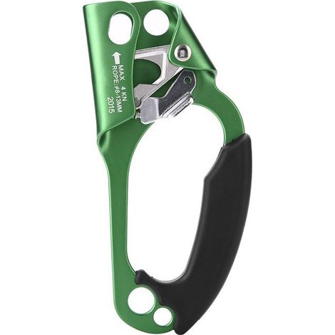 Kletterseilklemme mit geradem Griff für 8-13 mm Seile und Kletterausrüstung (grün) (1/5)