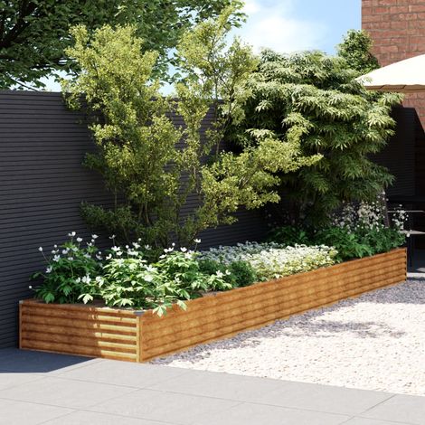 Lit surélevé de jardin 482x100x36 acier corten (1/5)