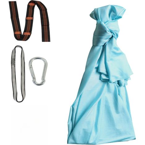 1 Ensemble balançoire yoga, hamac aérien bleu ciel, trapèze fitness, inversion maison, tissu extensible doux (1/5)
