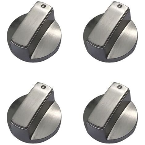 Juego de 4 pomos metálicos universales para cocinas de gas - 6 mm