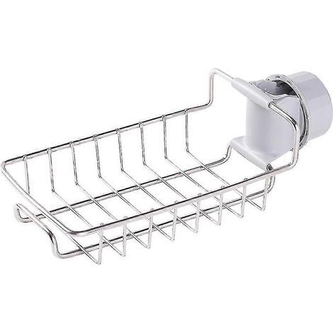 Étagère de rangement pour robinet, organisateur d'évier de cuisine, porte-éponge en acier inoxydable pour robinet d'évier, organisateur d'évier pour accessoires de cuisine et de salle de bain (1/5)