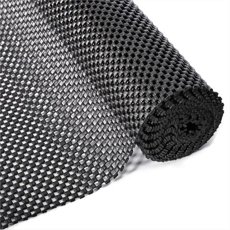 Tapis Antidérapant Polyvalent 30x300cm Tapis de Protection en PVC sous-Tapis de Coussin de Sol Imperméable pour Maison Bureau Voitures Cuisine Salle de Bains, Noir (1/5)