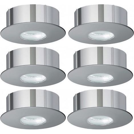KIT 6 FARETTI INCASSO A LED 1W LUCE CALDA NICKEL CON TRASFORMATORE INCLUSO EGLO