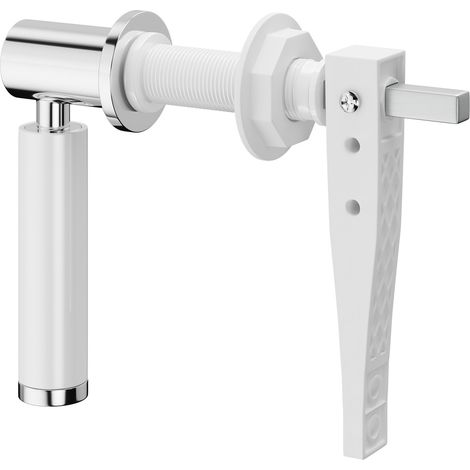White Ceramic Modern Cistern Flush Lever (1/3)