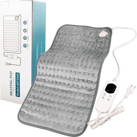 Chauffette Électrique Hiver Gris 40x76CM, Chaleur Douce Réglable en Température avec Minuterie, Tissu Velours Cristal Polyester, 120W, Confort Chauffant pour la Saison Froide (1/5)