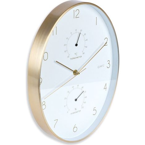 Orologio da parete ovale 27x345 cm con termometro e igrometro (1/5)