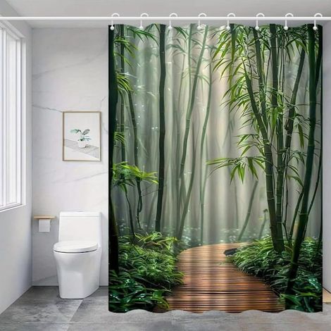 Rideau de douche polyester 90x180 cm imperméable anti-odeurs (1/5)