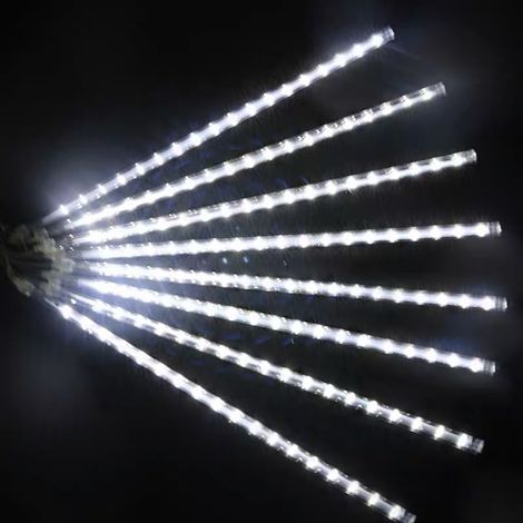 LED-Lichterkette mit Meteoritenschauer-Effekt, dekorative Außenbeleuchtung, 50 cm, 8er-Pack, reinweiß (1/5)