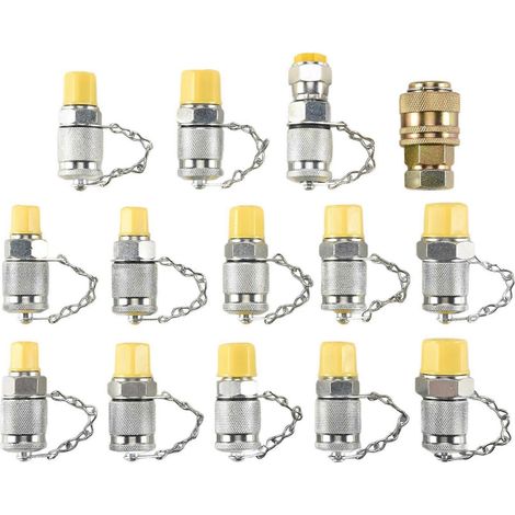 Kit de 14 adaptateurs de connecteurs de test de pression hydraulique, compatible avec les kits de systèmes hydrauliques (1/5)