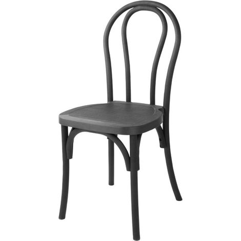 Chaises en résine style bois courbé Soho noires (lot de 4) - BOLERO (1/5)