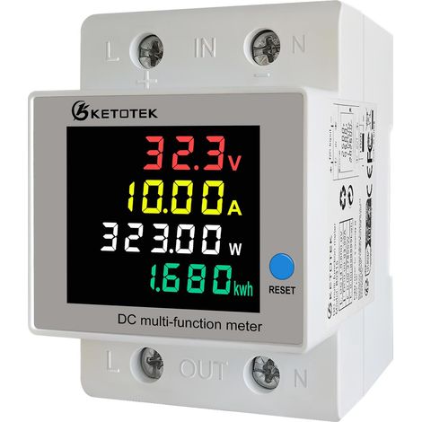 Compteur électrique Multifonction DC Wattmètre Rail Din 14-600V 63A (1/5)