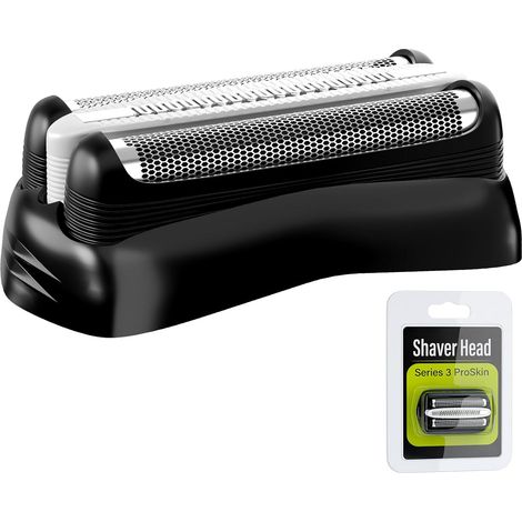 Razor Head Compatible with Braun Series 3, 21B Electric Razors Replacement Grid Blades for Men 300S 301S 310S 3020S 3030S 3040S 3080S 3050CC 3090CC Razor Heads (Black) (1/5)