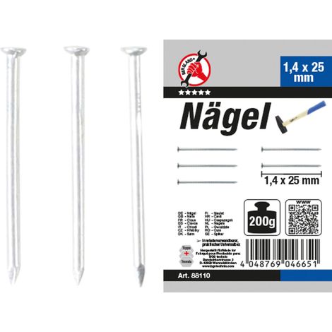 BGS Assortiment de clous 200 g 1,4 x 25 mm