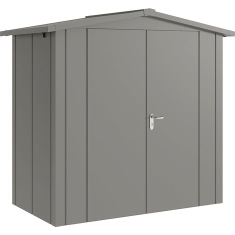 Hörmann Metall-Gerätehaus "Juno" mit Satteldach, JSD3 - Design, 214 x 118 cm (B x T), graualuminium, 2-flüglige Tür (1/5)