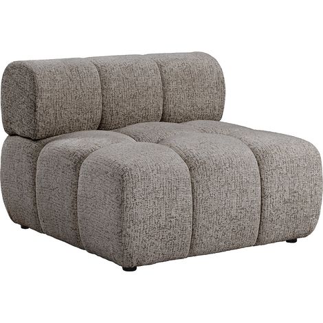 Fauteuil en tissu chiné taupe FACIVIL (1/2)