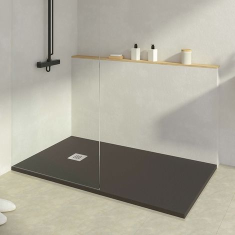 KOES - Kunstharz-Duschwanne Modell INDO – 90x90 – Quarzgrau RAL 7039 (1/5)