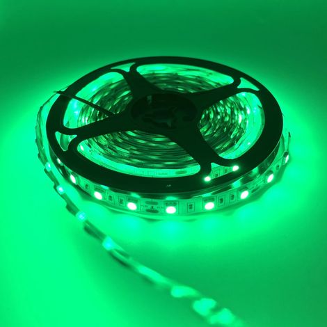 Bande LED 5050 (Vert - 24 V CC) de 5 m, étanche, 60 LED RGB, pour éclairage extérieur/sous-marin. (1/5)