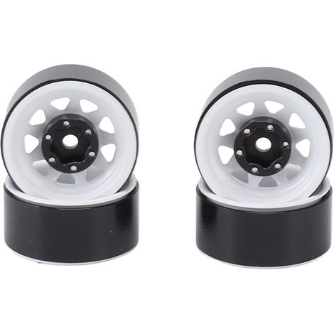 4 Roues Beadlock Universelles 1in Profondes pour Traxxas, Pièces Carrosserie RC Auto avec Vis - Blanc (Lot de 4) (1/5)