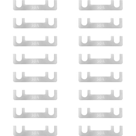 Lot de 16 Bande de Fusible Plat, Bande de Fusible Lame, Fusibles Plats  pour Les Systèmes Jusqu'à 32V Et Sont Compatibles Avec Les Systèmes 12V Et 24V, pour Auto, Truck, RV, Camion, Moto (50A) (1/5)