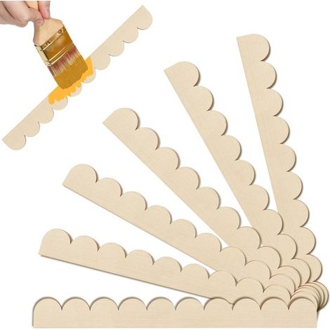 Decoratieve Wandafwerking - 6 Stuks - Onbewerkt Houten Geschulpte Sierlijsten - Decoratieve houten strips - DDecoratieve Lijstwerk - Luxe Sierlijsten - DIY 3D Plafondafwerking voor kasten, ramen, plan (1/5)
