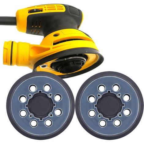 Set mit 2 Schleiftellern (125 mm, 8 Löcher) – Ersatz für Schleifmaschinen DWE6423, DWE6421, DCW210B – Hochdichte Haken – RSP54