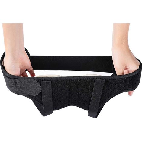 Ceinture de soutien pour hernie inguinale masculine, ajustable, avec coussinet en mousse PU, noire, taille L. (1/5)