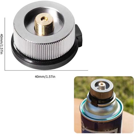 Adaptateur pour cartouche de gaz, convertisseur de gaz portable pour le camping en extérieur, compatible avec les réchauds à gaz split et les torches à gaz portables. (1/5)