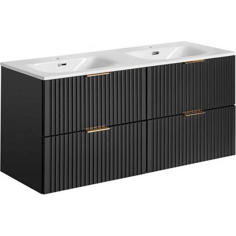 Ensemble meuble double vasques 120 cm - Georgia Black - Livraison gratuite