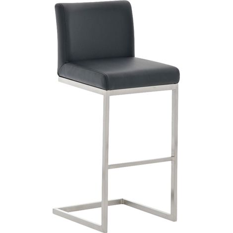 Sgabello da bar x1 design moderno supporto in acciaio inossidabile seduta in PVC nero 100005317