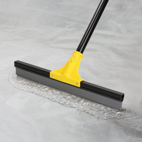 Raclette pour sols, lame en caoutchouc résistant de 45,72 cm, manche de 152,4 cm. Idéale pour carrelages, sols en béton, balcon, parois de douche et fenêtres.
