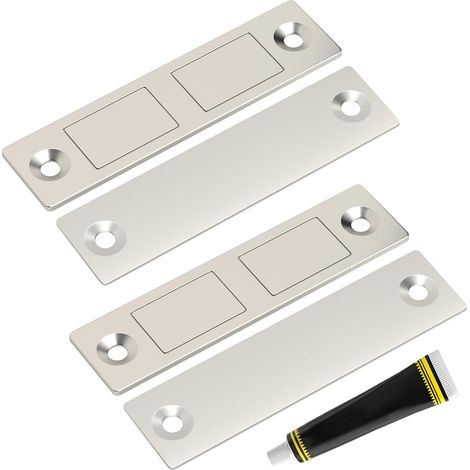 Magnete für Schranktüren Selbstklebend, 2 Stück Ultra Dünn Magnetschnapper Starke Türschließer für Schränke,Schublade Magnet Verschluss für Schränke Doppelte Magnete Schloss für Möbel Schrank (1/5)
