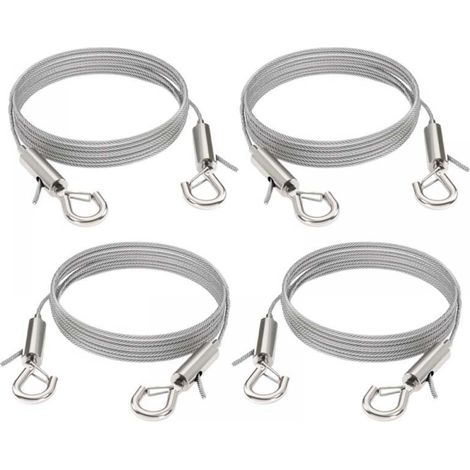 Verstellbarer Draht für Spiegel, Lampen, Anzeigetafeln usw., Tragkraft 30 kg, 4 Stück, 2 m x 1,5 mm (1/5)