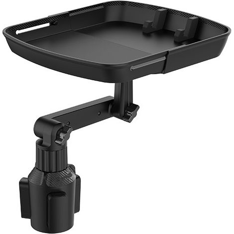 Ahlsen Bandeja portavasos para coche, bandeja de comedor multifuncional para coche con ranura para teléfono móvil, bandeja giratoria Universal ajustable de 360° para vehículos (1/5)