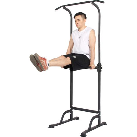 soges PSBB005 Dip Station Power Tower mit KlimmzugstanDE Multifunktionaler Klimmzugturm für Krafttraining, Ideal für das Home Gym.