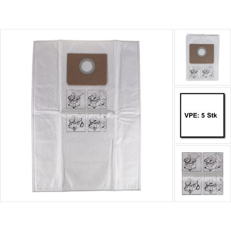 Fein Vliesfiltersack für Dustex 25L, 5 Stück, Beige, Weiß, reißfest, effektiv (1/5)