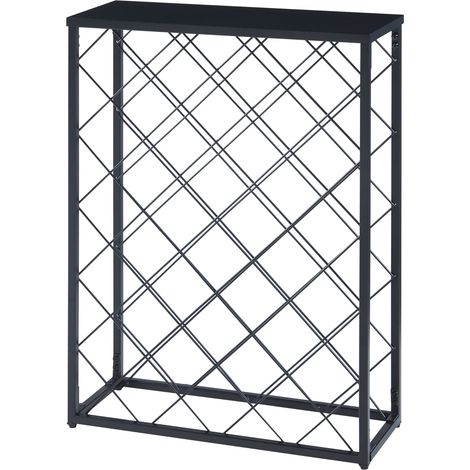 Casier à vin pour 25 bouteilles acier 72 x 53 x 20 cm noir mat
