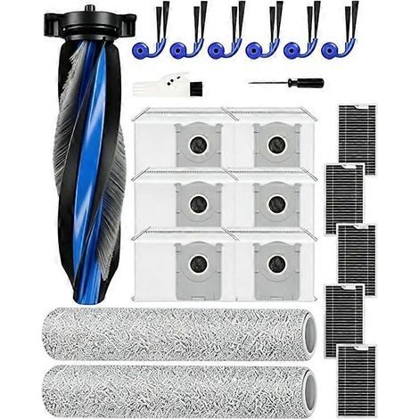 Filtre pour aspirateur brosse pour aspirateur Filtre de brosse pour aspirateur filtre de Main Side Brosse Roller Mops HEPA Filtre Sac à poussière pour Ecovacs Deebot T90 Pro Omni X9S/X12 Pro Omni Robo
