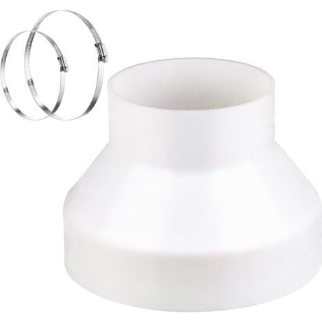 Reducteur Tuyau Climatiseur Mobile, Rèducteur Ø 100–150 mm Avec 2 Colliers en Acier Inoxydable Adaptateur Universel, Rèducteur de Conduit pour Système de Ventilation (150-100 mm) (1/4)