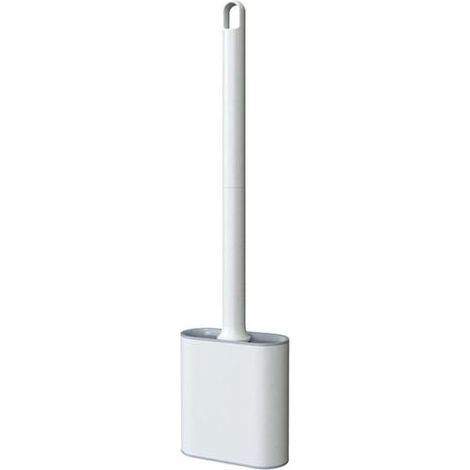 Brosse WC en silicone, anti-goutte et antibactérienne, balayette WC ventilée à séchage rapide sans odeur, fixation murale ou au sol pour salle de bain et toilettes (1/5)