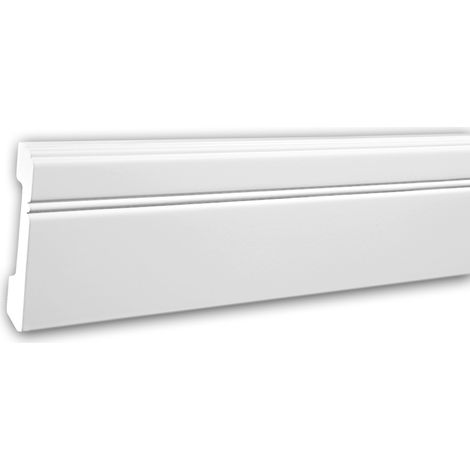 Zócalo 153103F Profhome Perfil de estuco Moldura flexible Moldura decorativa estilo Neoclasicismo blanco 2 m