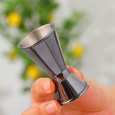 Messbecher Cocktail-Jigger Edelstahl Barzubehör Barbedarf Getränkebegleiter Unzenmesser Doppelseitiger Jigger Minimalistisch Tragbar Ideal für 5 5,2 (1/5)