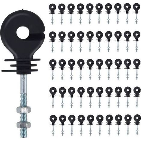 pair Isolateurs à Visser,50 Pièces isolateur Cloture Electrique Clous d'isolation de clôture électronique Isolateur de Poteau de clôture,Accessoires de clôture électronique,pour Poteau en Bois (1/5)