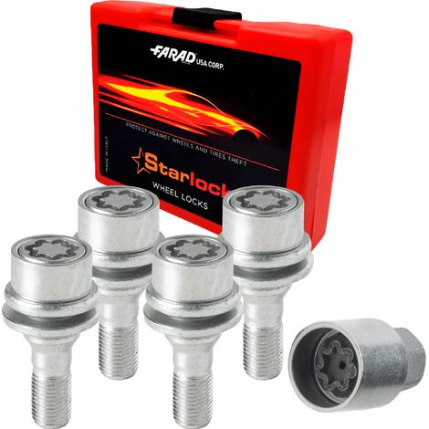 Vis de roue antivol pour Peugeot RCZ 2010-2015 M12x1,25 acier Gris lot de 4 avec clé (1/5)