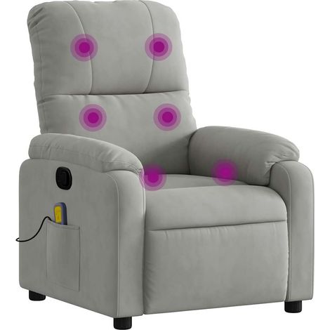 Maison Exclusive - Massagesessel Hellgrau Mikrofasergewebe