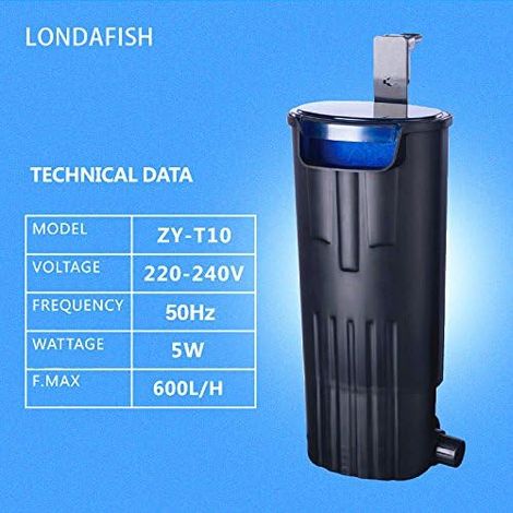 Submersible Mute Turtle Water Filter for Filtration of Turtle/Aquarium Tank 600L/H (1/4)