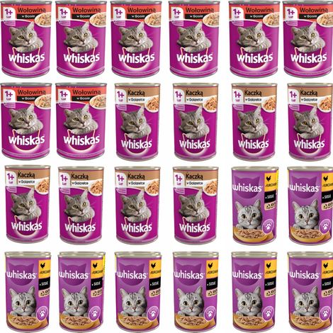 Comida húmeda para gatos WHISKAS, mezcla de sabores, 24 x 400 g (1/2)