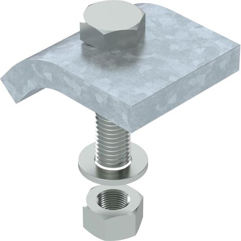 OBO Bettermann Ángulo de sujeción con tornillo hexagonal, h = 15 mm 60x50 acero galvanizado en caliente, 6355234