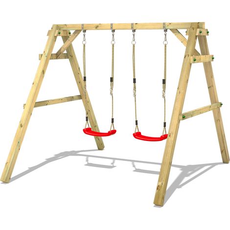Wickey Schaukelgestell Kinderschaukel Sky Dancer Prime Schaukel, Schaukelgerüst, Doppelschaukel, Holzschaukel - rot (1/4)