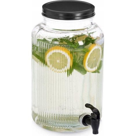 Zeller Contenitore elegante trasparente 3900 ml vetro metallo